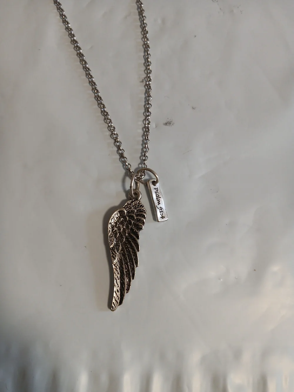 Silver Angel Wing Pendant Necklace - Men Accessories Jewelry
